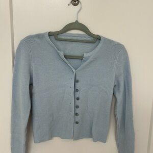 Light Blue Button-Up Women's Sweater